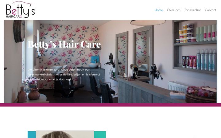 Skjermbilde av bettys-haircare.nl