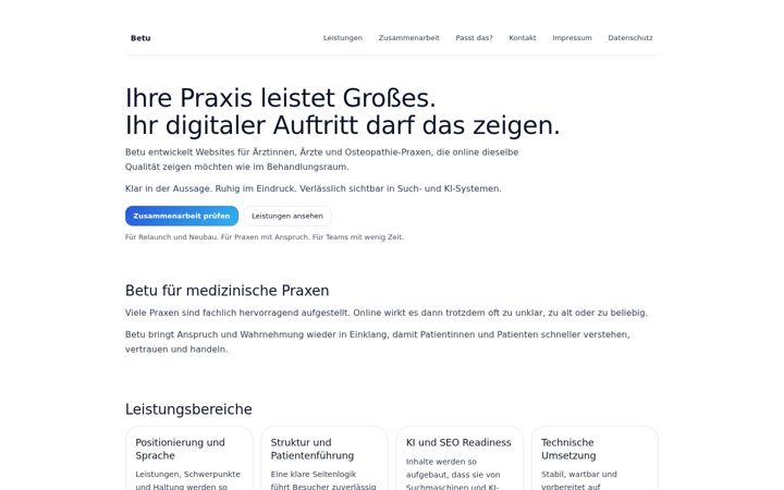 Screenshot of betu.de