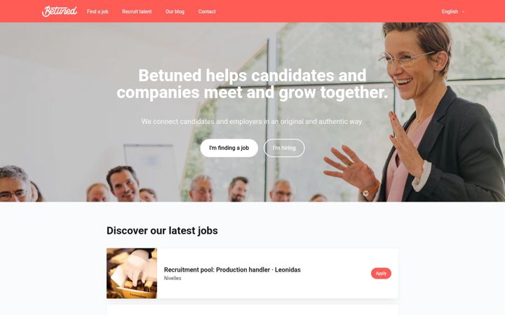 Screenshot of betuned.be