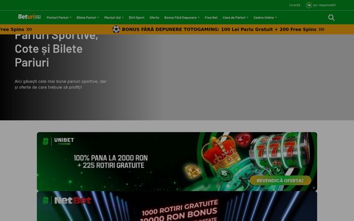 Screenshot of beturi.ro