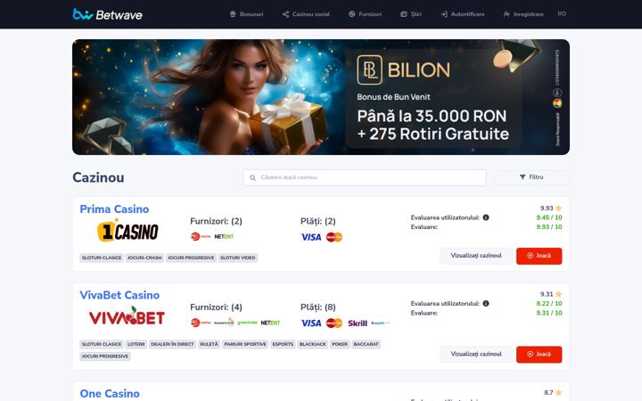 Screenshot of betwave.ro