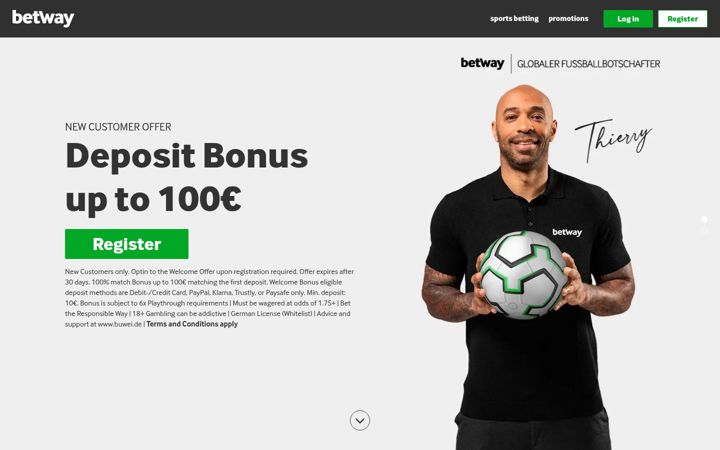 Screenshot of betway.de