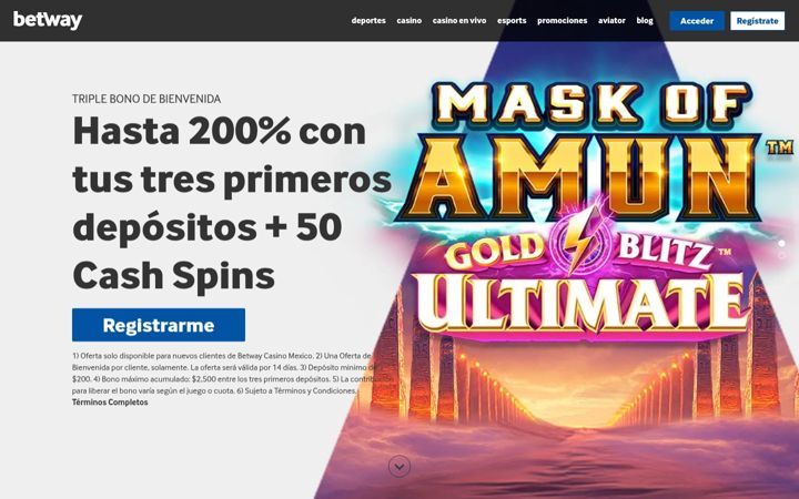Ekrānuzņēmums no betway.mx