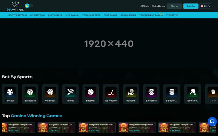 Screenshot of betwinners365.com