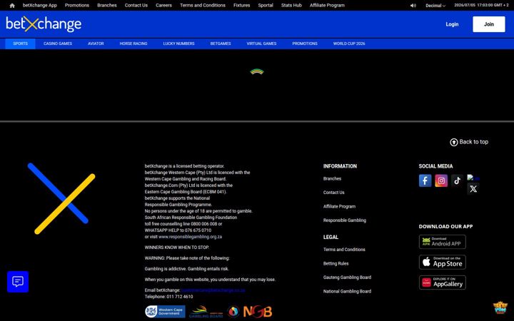 Screenshot of betxchange.com