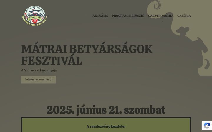 Screenshot of betyarfesztival.hu