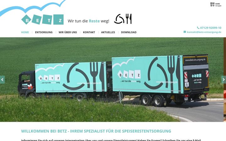 Screenshot ta' betz-entsorgung.de
