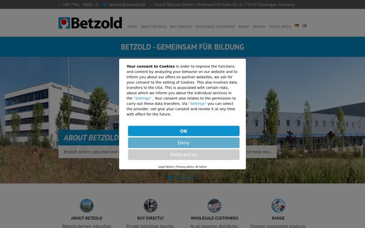 Screenshot of betzold.com