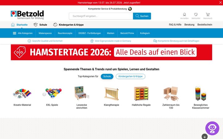 Screenshot of betzold.de