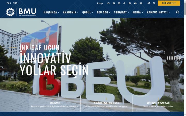 Screenshot of beu.edu.az