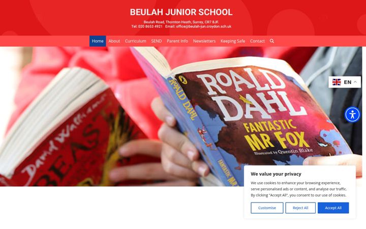 Skærmbillede af beulah-jun.croydon.sch.uk