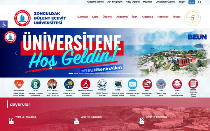 Screenshot of beun.edu.tr