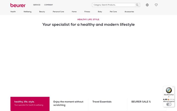 Screenshot of beurer-medical.com