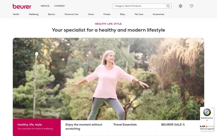 Screenshot di beurer-medical.net