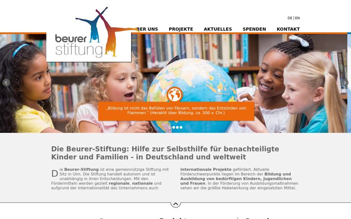 Screenshot of beurer-stiftung.de
