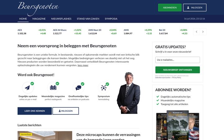 Screenshot of beursgenoten.nl