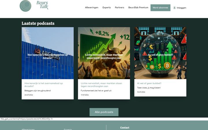 Screenshot of beurstalk.com