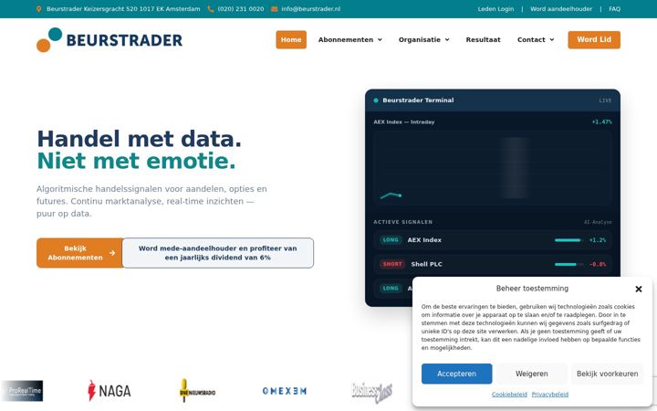 Screenshot of beurstrader.com