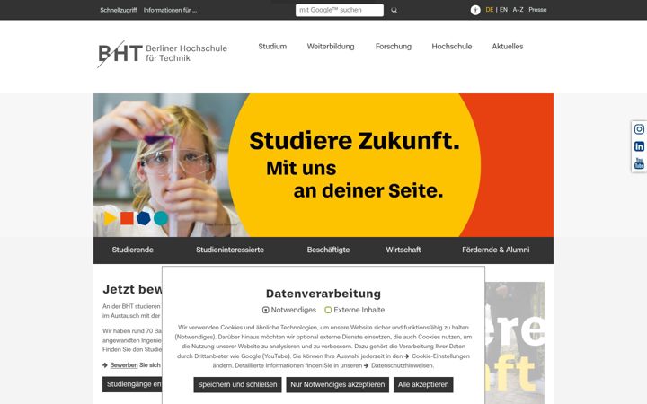 Screenshot of beuth-hochschule.de