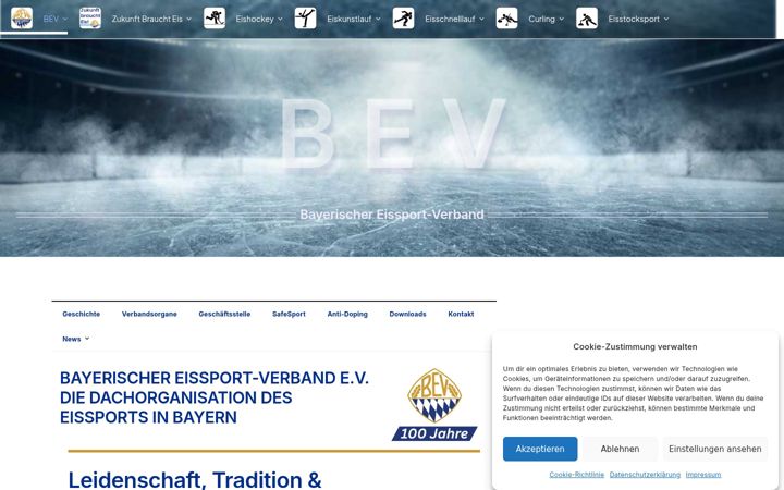 Captura de pantalla de bev-eissport.de