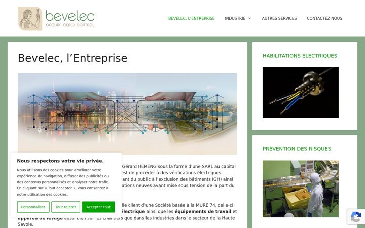Screenshot of bevelec.fr