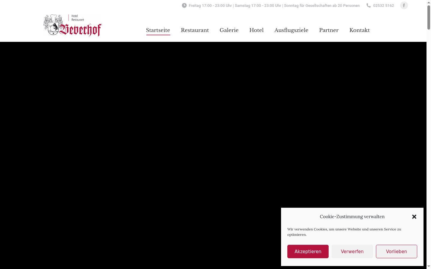 Screenshot des Einwilligungsbanners vor jeglicher Interaktion