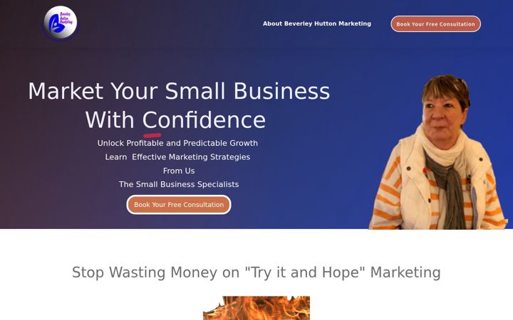 Screenshot of beverleyhuttonmarketing.com