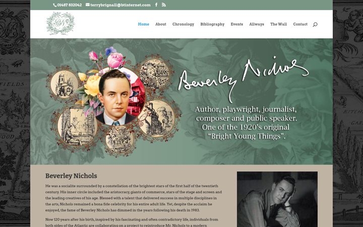 Screenshot stránky beverleynichols.org