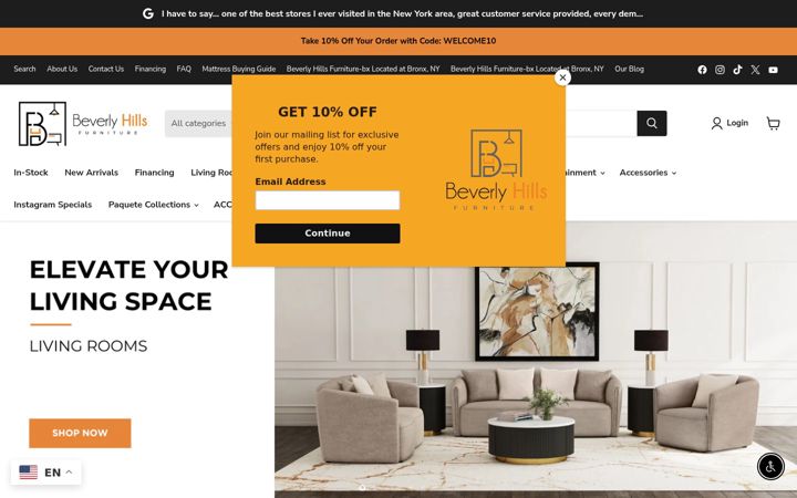Screenshot of beverlyhillsfurniture2.com
