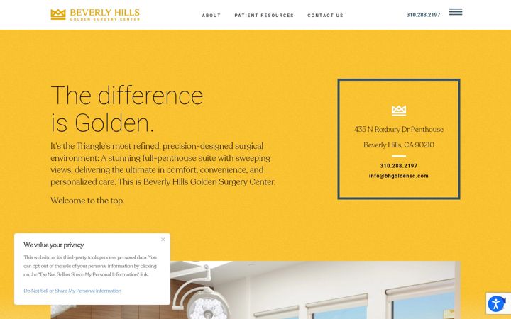 Screenshot of beverlyhillsgoldensurgerycenter.com