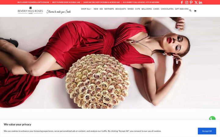 Screenshot of beverlyhillsroses.ae