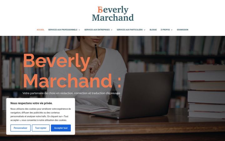 Screenshot of beverlymarchand.ca