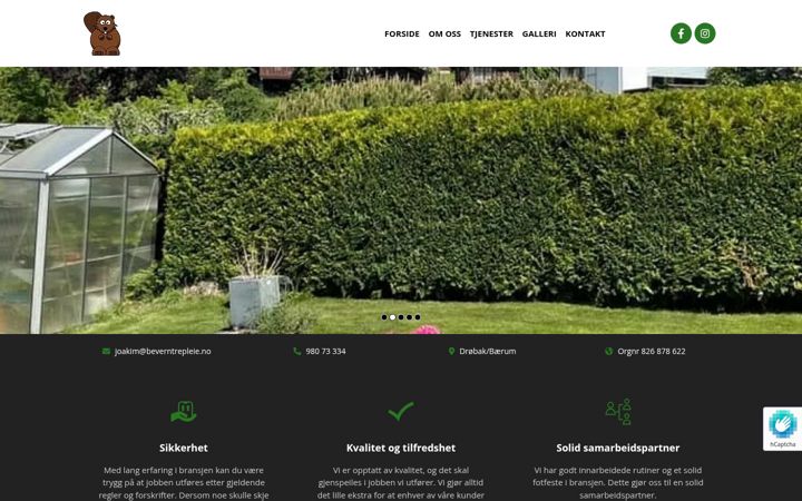 Screenshot of beverntrepleie.no