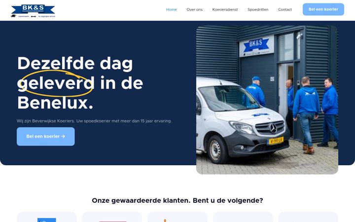 Screenshot of beverwijksekoeriers.nl