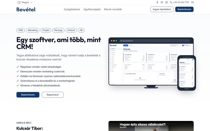 Screenshot of bevetel.hu