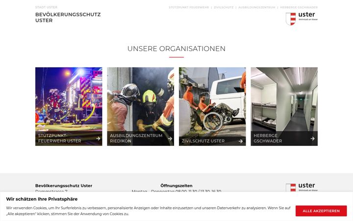 Screenshot of bevoelkerungsschutz-uster.ch