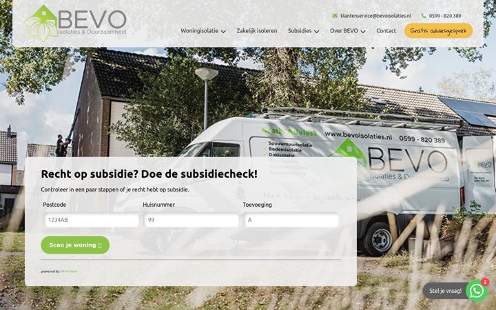 Screenshot of bevoisolaties.nl
