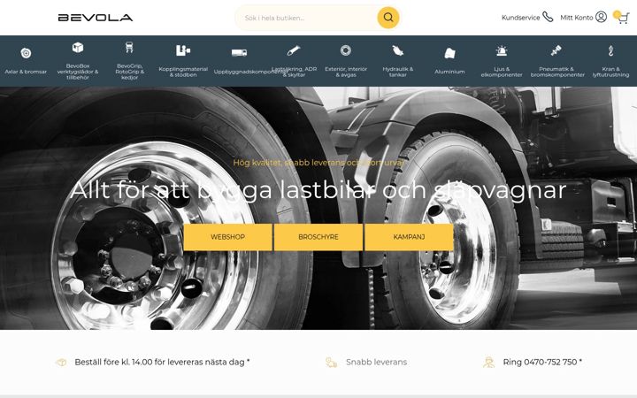Screenshot of bevola.se