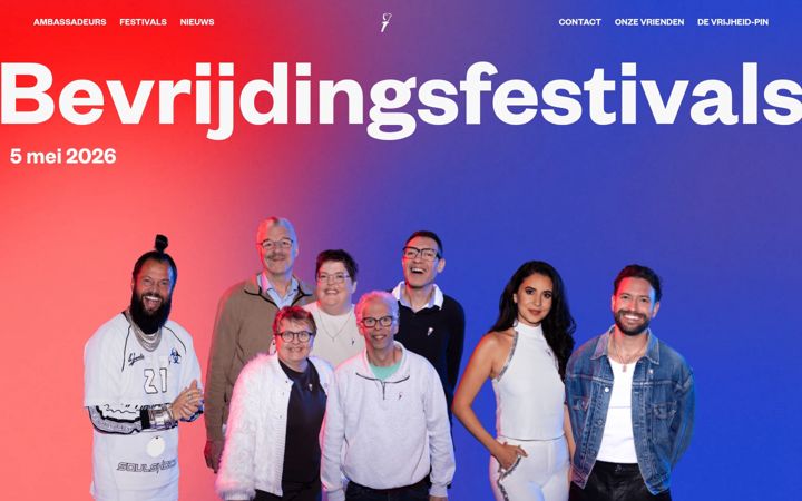 Screenshot van bevrijdingsfestivals.nl