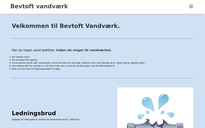 Screenshot of bevtoft-vand.dk