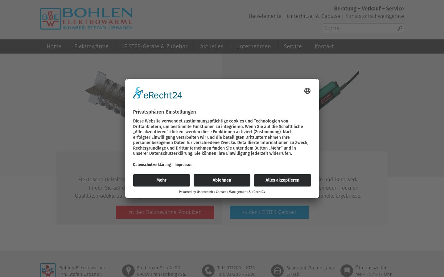 Captura de ecrã do banner de consentimento apresentado antes de qualquer interação