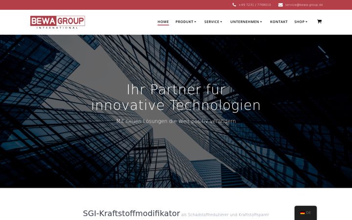 Screenshot von bewa-group-international.de