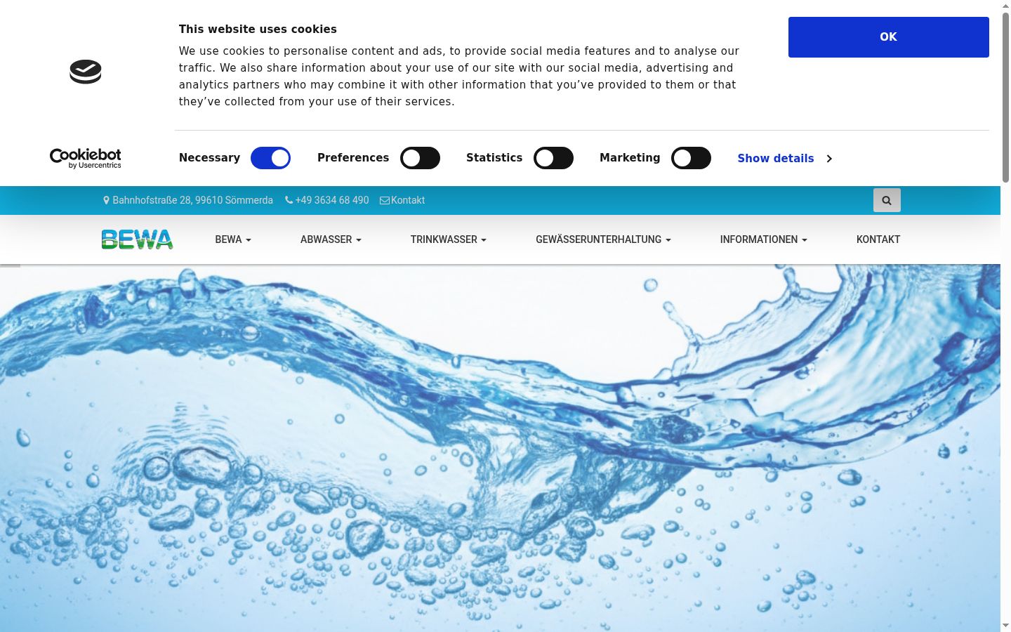 Screenshot del banner di consenso mostrato prima di qualsiasi interazione