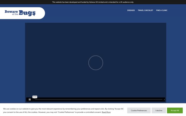 Screenshot of bewareofthebugs.com