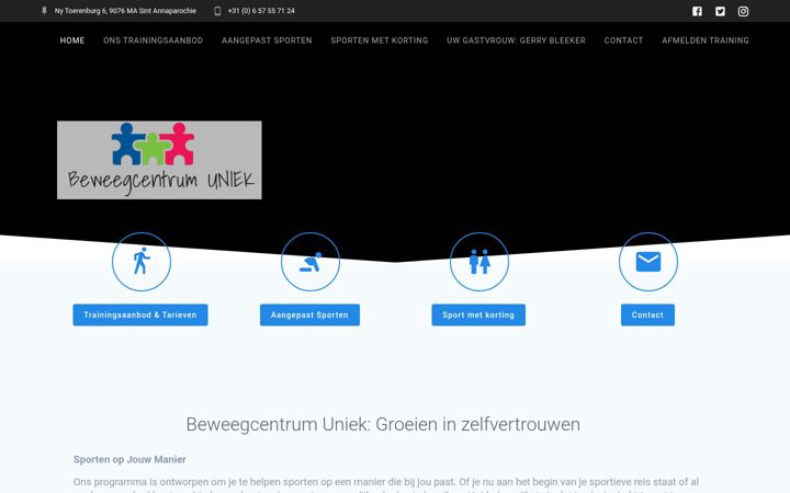 Ekrānuzņēmums no beweegcentrumuniek.nl