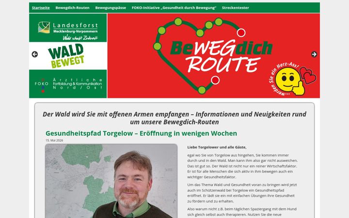 Ekrano kopija bewegdichroute.de