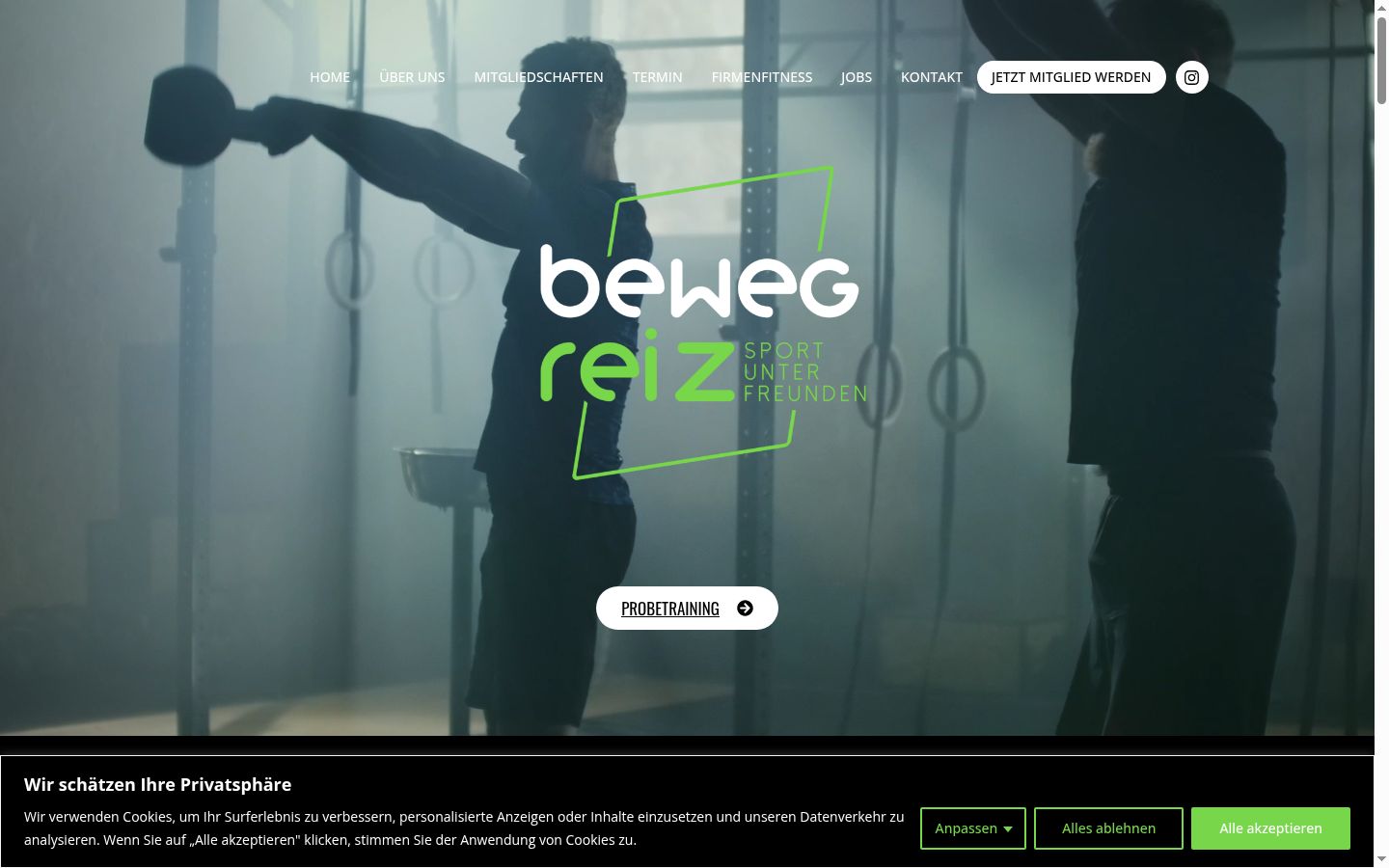 Screenshot of the consent banner shown before any interaction