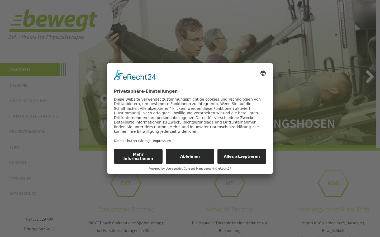 Screenshot of the consent banner shown before any interaction