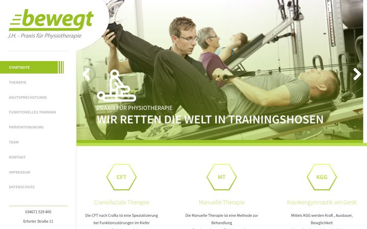 Screenshot of bewegt-physio.de