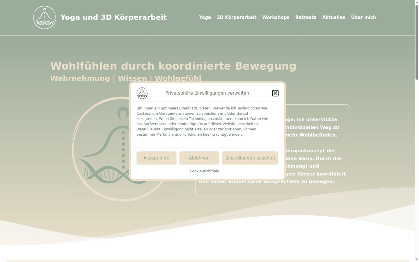 Screenshot del banner di consenso mostrato prima di qualsiasi interazione